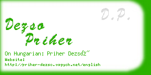 dezso priher business card